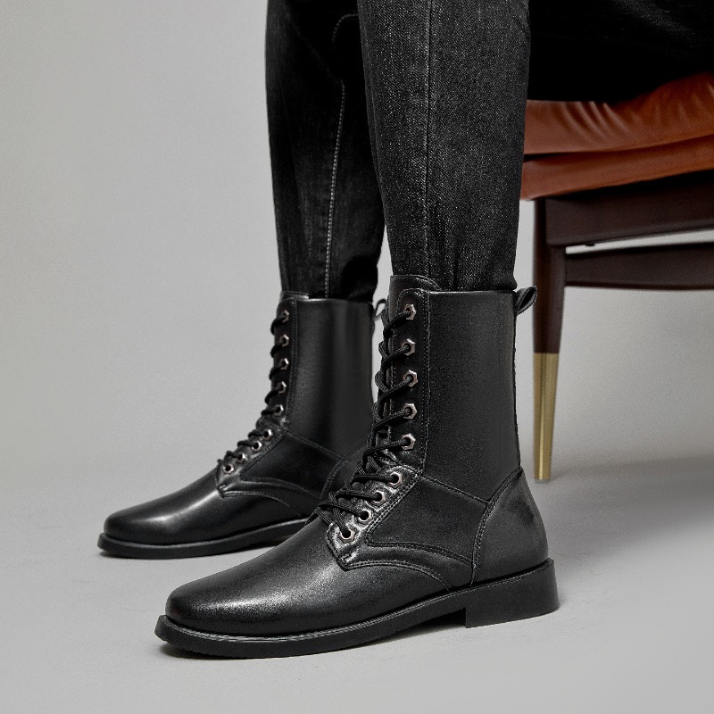 Hunting Outdoor Boots - Bottes en cuir à tige haute,