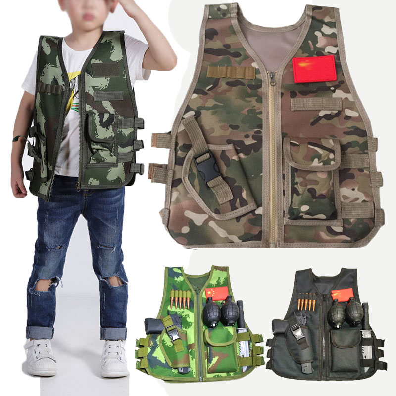 Hunting Outdoor Boys - Gilet tactique pour enfants, costume de