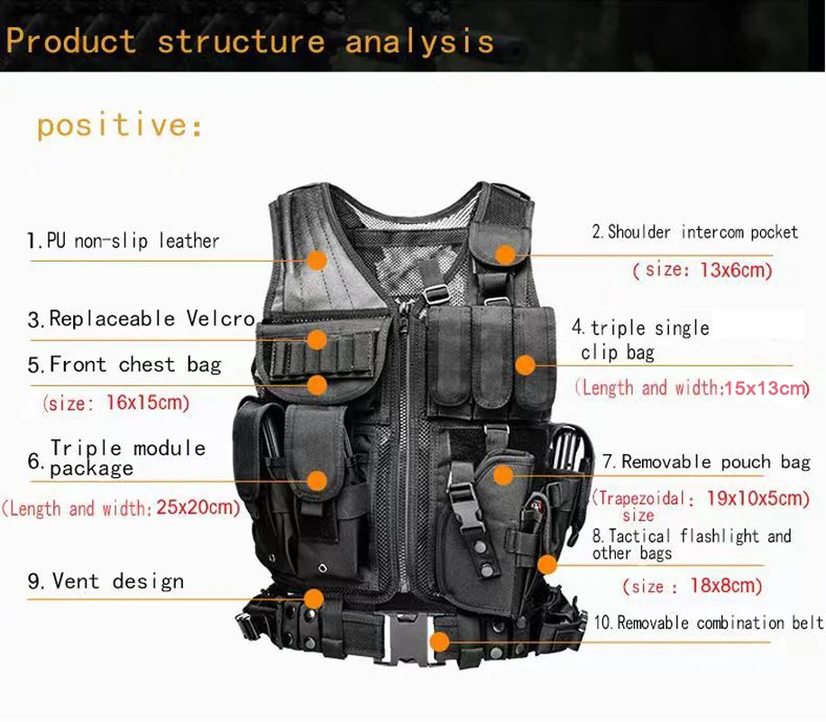 Gilet tactique Molle réglable, - Hunting Outdoor Game avis et prix