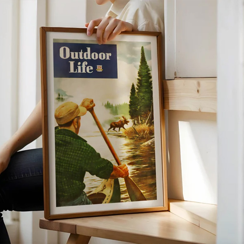 Affiche de pêche colorée vinta - Outdoor Hunting Paintings avis et prix