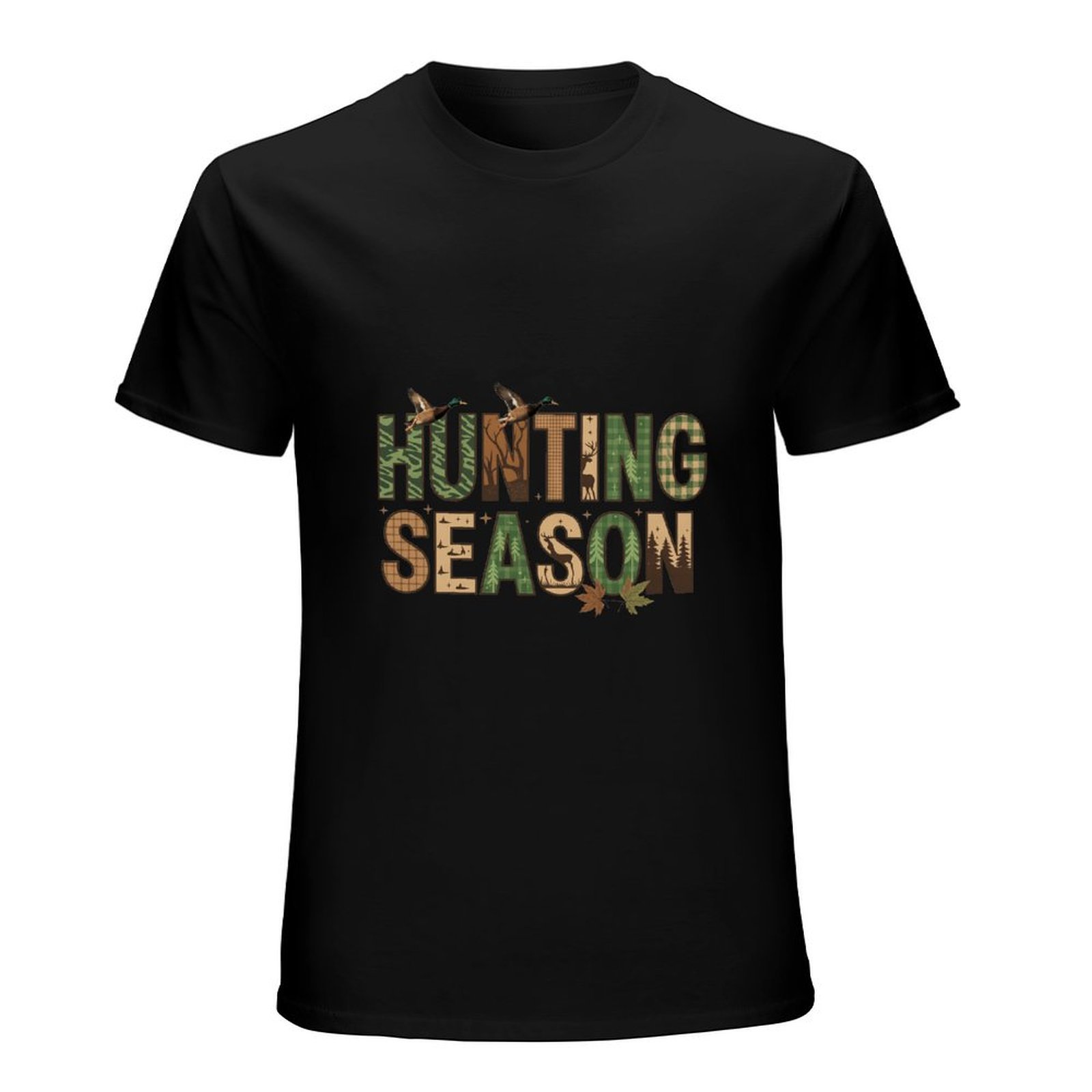 T-shirt en coton noir camoufla - Hunting Outdoor Day avis et prix